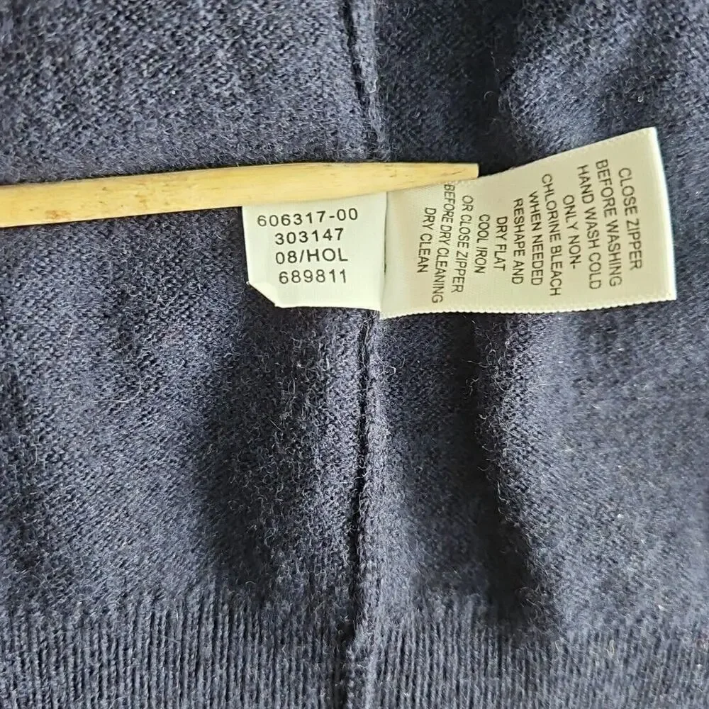 Banana Republic Men's Medium‎ 100% Extra Fine Merino Wool Zip-Up Sweater Jacket
